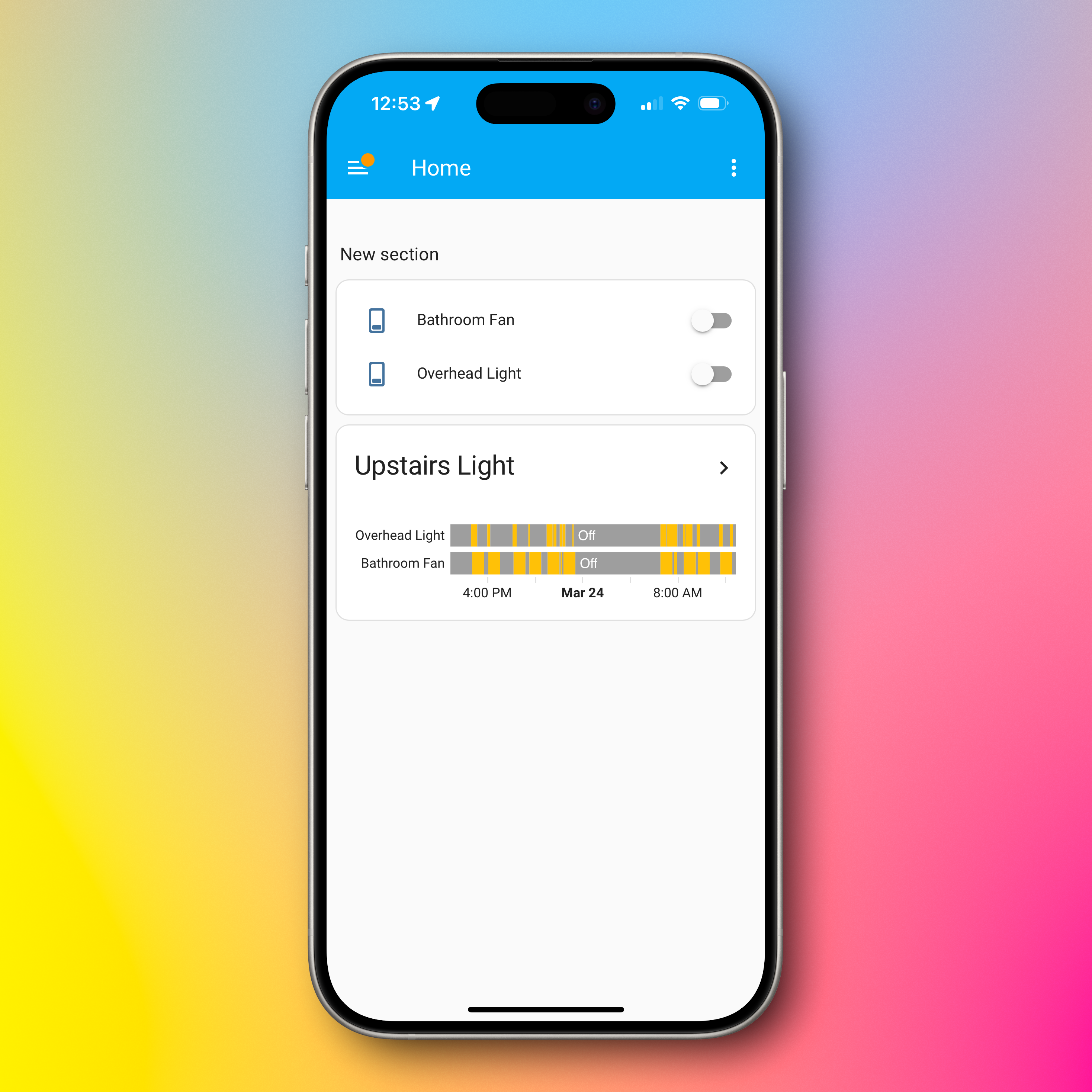 Bathroom Dashboard Screenshot